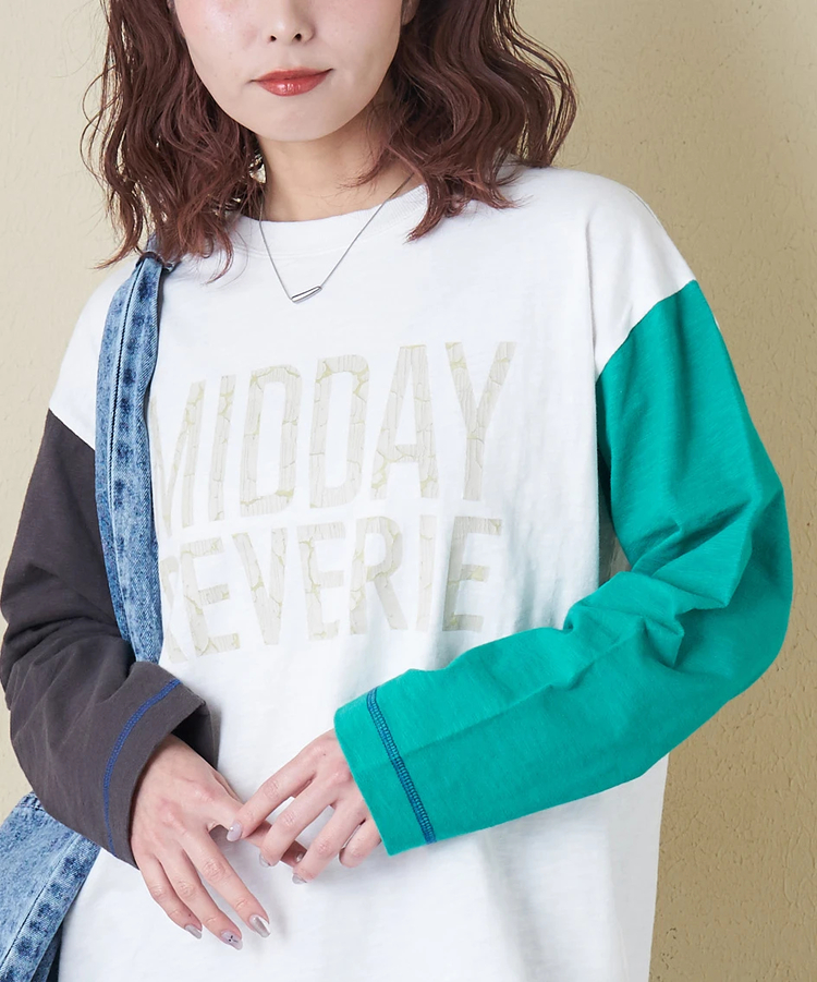 CUBE SUGAR(キューブシュガー) |【春新作8%分ポイントバック】10/-スラブ天竺 クルーネック ロングTシャツ