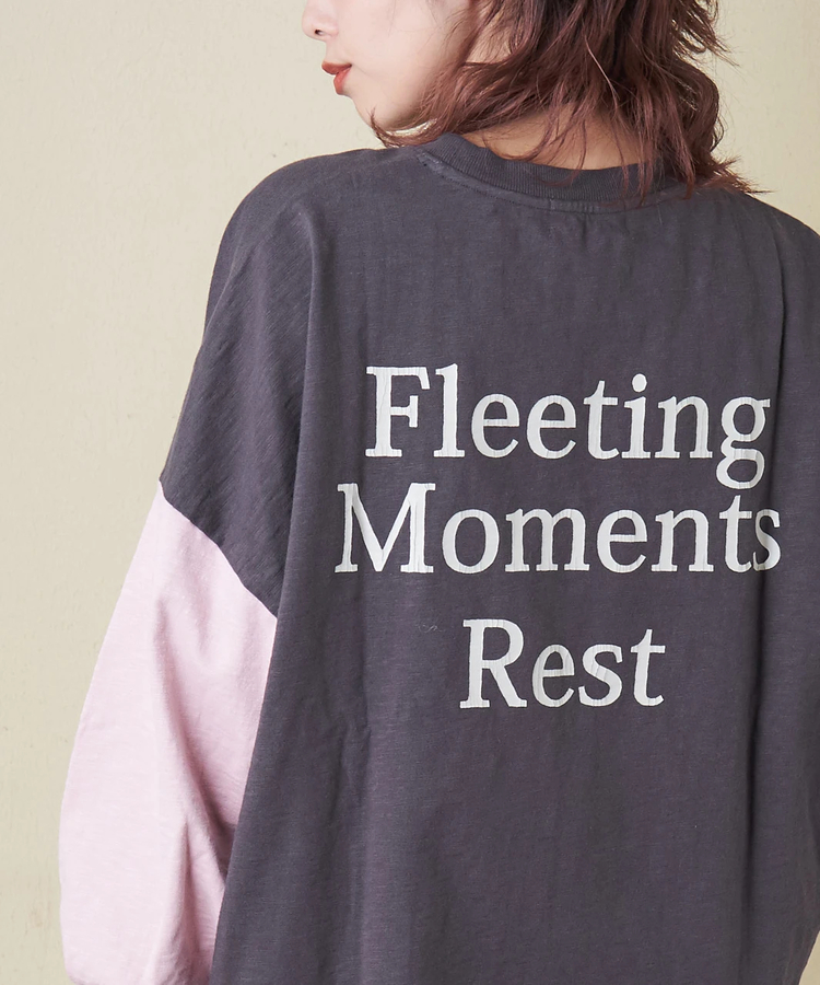 CUBE SUGAR(キューブシュガー) |【春新作】10/-スラブ天竺 バックプリント パフスリーブ プルオーバー