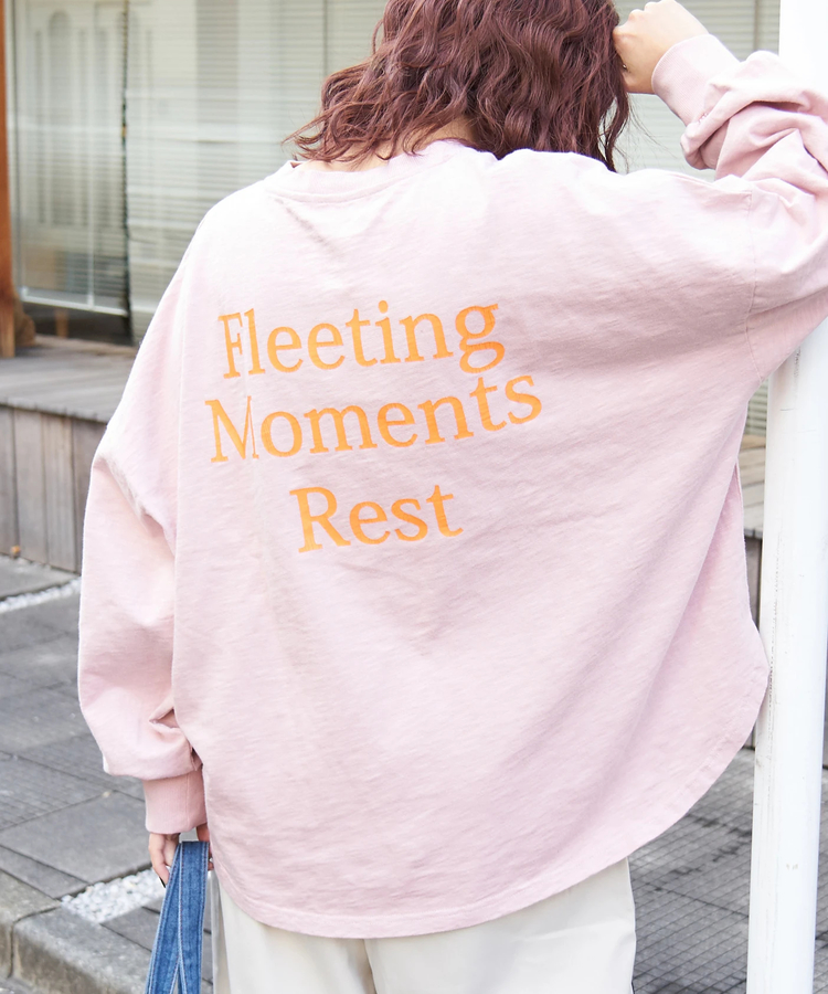 CUBE SUGAR(キューブシュガー) |【春新作】10/-スラブ天竺 バックプリント パフスリーブ プルオーバー