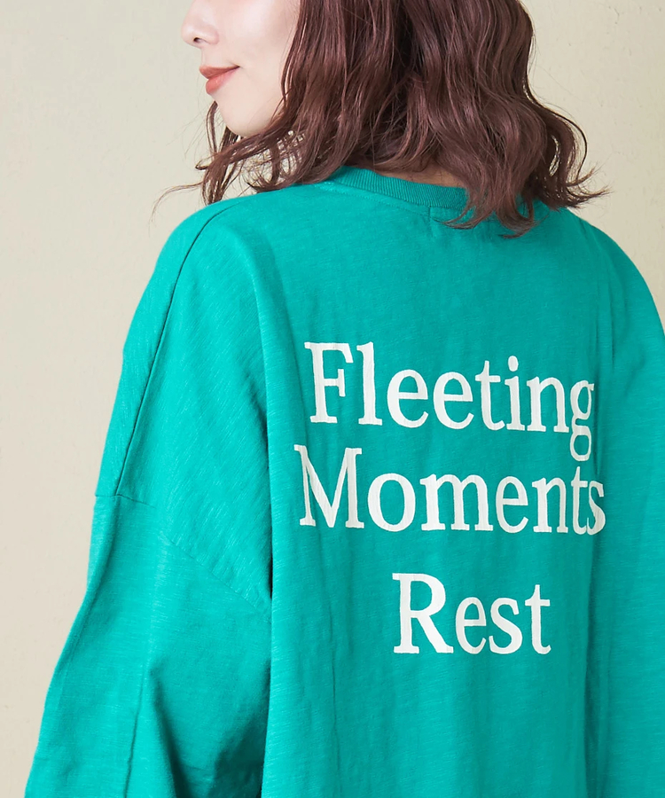 CUBE SUGAR(キューブシュガー) |【春新作】10/-スラブ天竺 バックプリント パフスリーブ プルオーバー