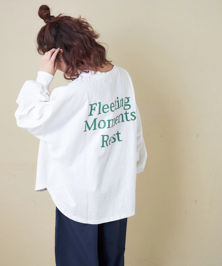 CUBE SUGAR(キューブシュガー) |【春新作】10/-スラブ天竺 バックプリント パフスリーブ プルオーバー