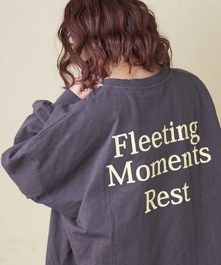 CUBE SUGAR(キューブシュガー) |【春新作】10/-スラブ天竺 バックプリント パフスリーブ プルオーバー