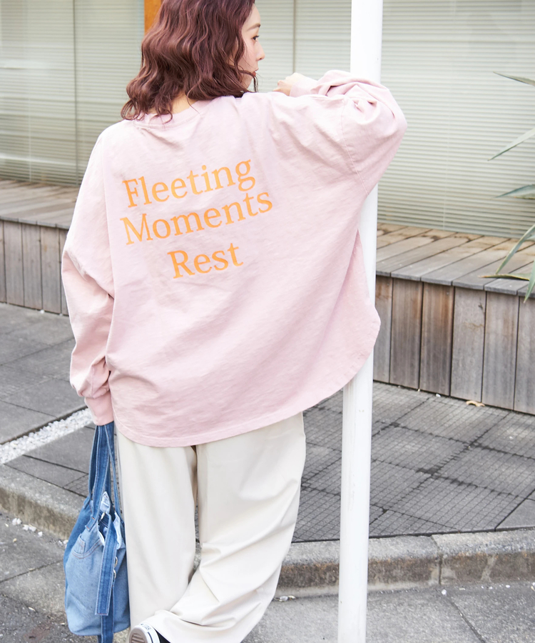 CUBE SUGAR(キューブシュガー) |【春新作】10/-スラブ天竺 バックプリント パフスリーブ プルオーバー