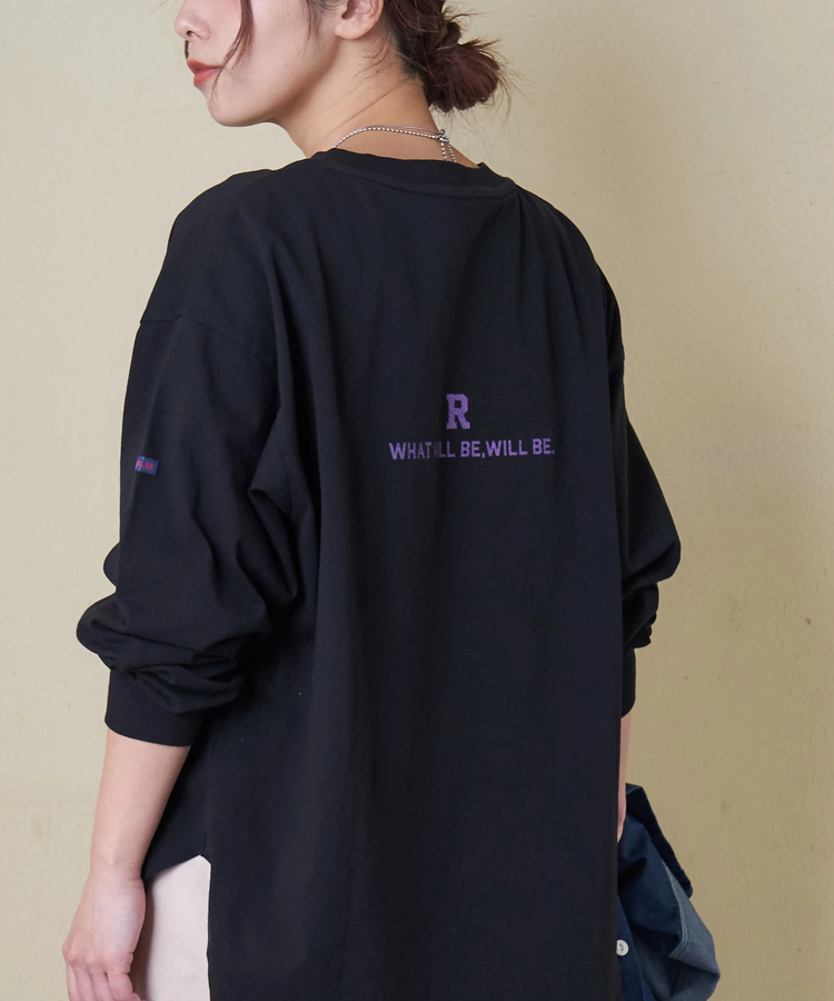 CUBE SUGAR(キューブシュガー) |【春新作8%分ポイントバック】20/-OE天竺 バックプリント ロングTシャツ