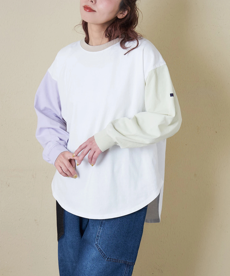 CUBE SUGAR(キューブシュガー) |【春新作8%分ポイントバック】20/-OE天竺 バックプリント ロングTシャツ