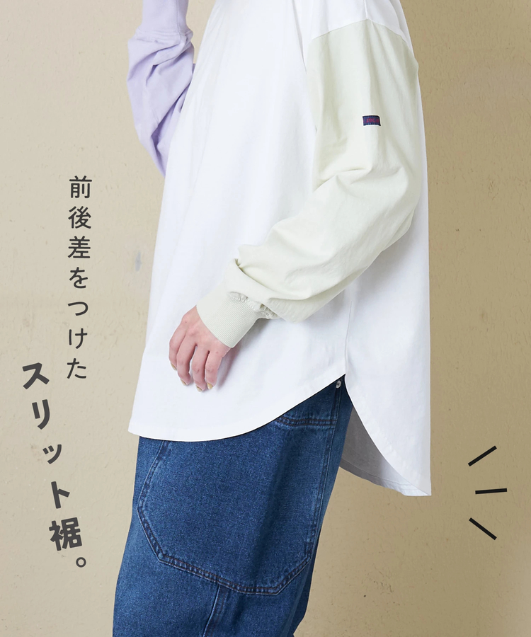 CUBE SUGAR(キューブシュガー) |【春新作8%分ポイントバック】20/-OE天竺 バックプリント ロングTシャツ