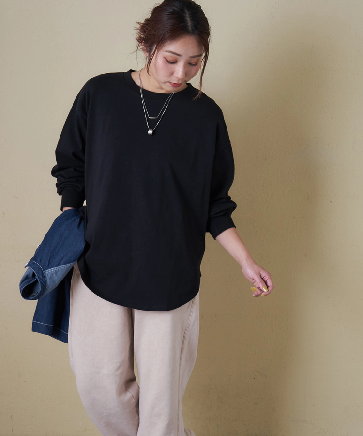 CUBE SUGAR(キューブシュガー) |【春新作8%分ポイントバック】20/-OE天竺 バックプリント ロングTシャツ