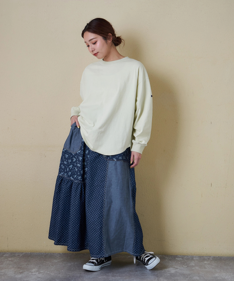 CUBE SUGAR(キューブシュガー) |【春新作8%分ポイントバック】20/-OE天竺 バックプリント ロングTシャツ