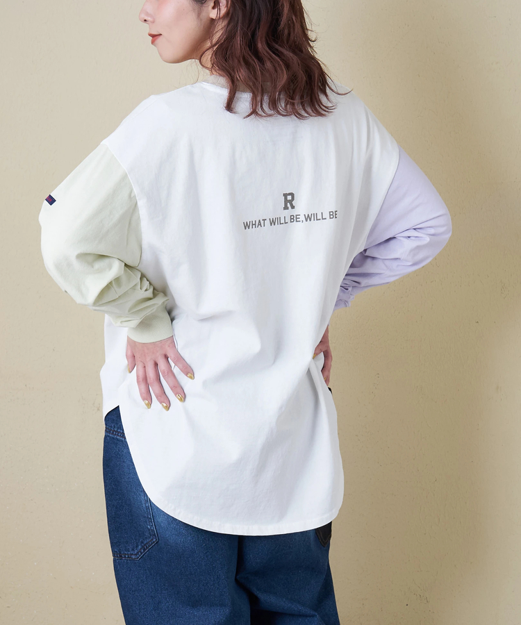 CUBE SUGAR(キューブシュガー) |【春新作8%分ポイントバック】20/-OE天竺 バックプリント ロングTシャツ