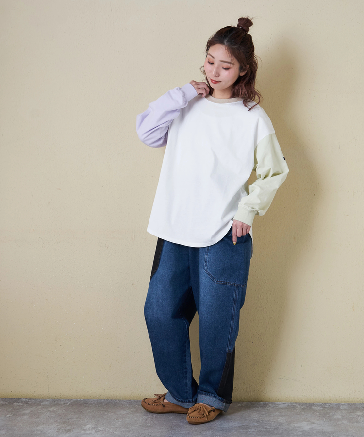 CUBE SUGAR(キューブシュガー) |【春新作8%分ポイントバック】20/-OE天竺 バックプリント ロングTシャツ