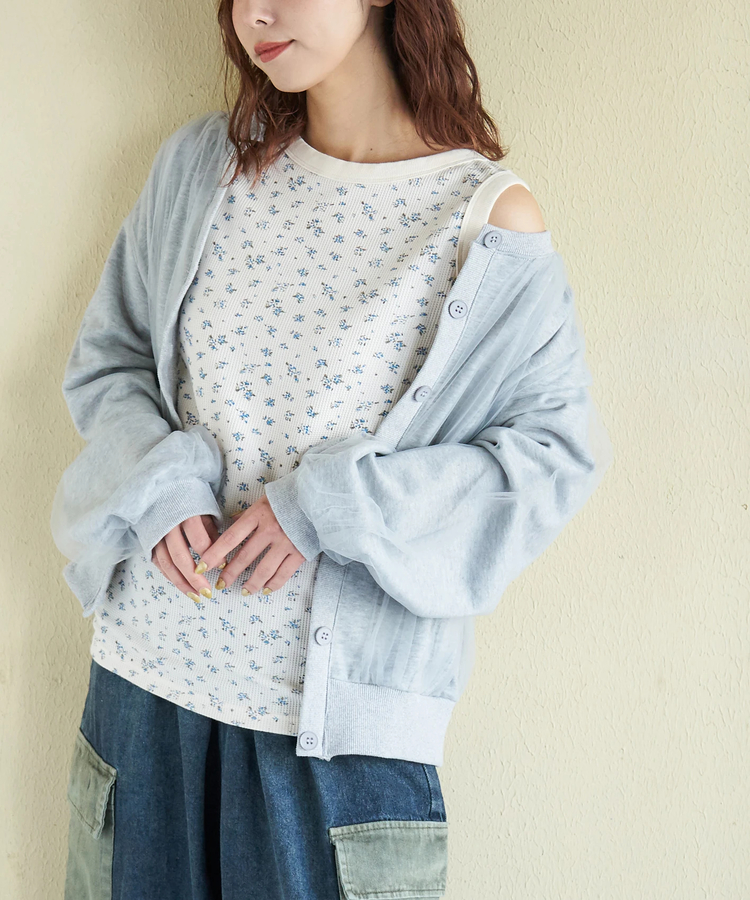 CUBE SUGAR(キューブシュガー) |【春新作】ワッフル 小花柄 プリント タンクトップ