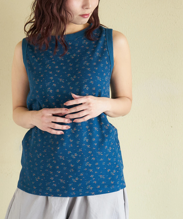 CUBE SUGAR(キューブシュガー) |【春新作】ワッフル 小花柄 プリント タンクトップ