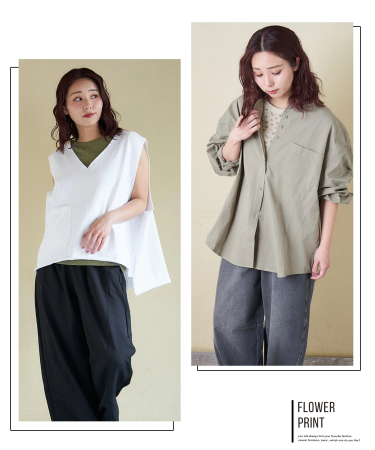 CUBE SUGAR(キューブシュガー) |【春新作】ワッフル 小花柄 プリント タンクトップ