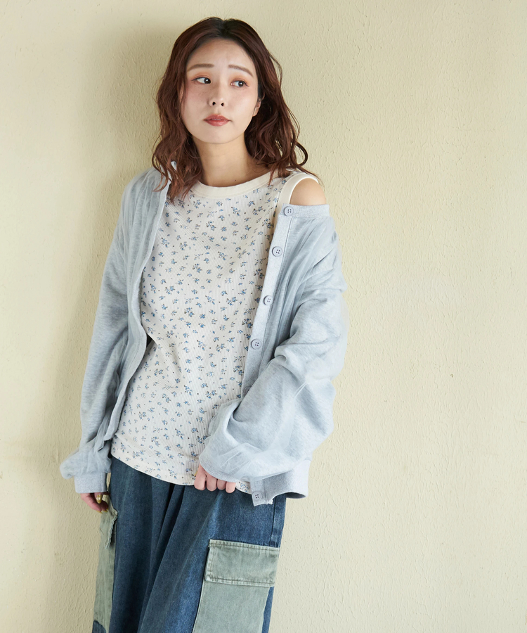 CUBE SUGAR(キューブシュガー) |【春新作】ワッフル 小花柄 プリント タンクトップ