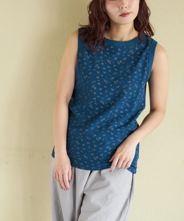 CUBE SUGAR(キューブシュガー) |【春新作】ワッフル 小花柄 プリント タンクトップ