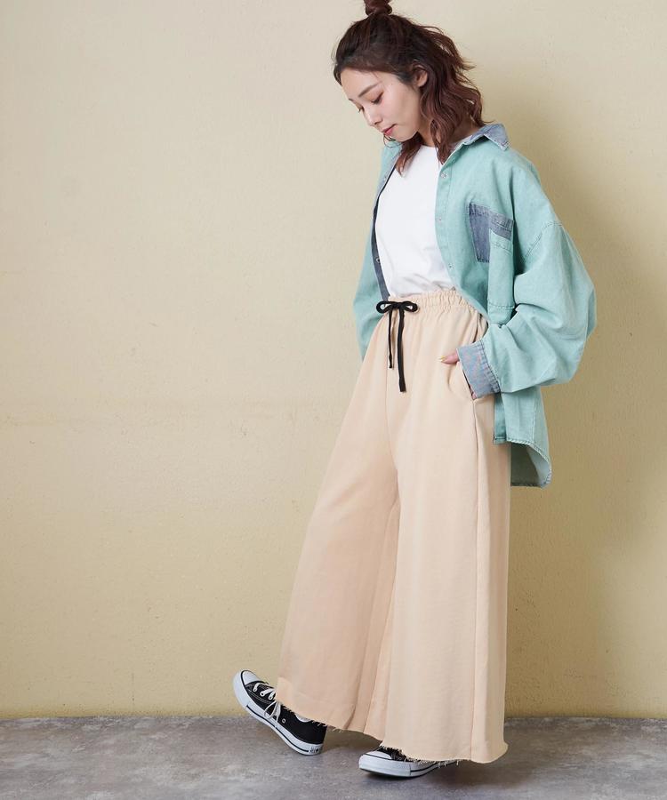 CUBE SUGAR(キューブシュガー) |【春新作】裏毛 スウェット イージー ワイドパンツ