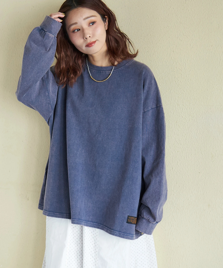 CUBE SUGAR(キューブシュガー) |【春新作8%分ポイントバック】ピグメント染 カットソー ビッグ プルオーバー