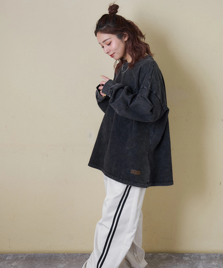 CUBE SUGAR(キューブシュガー) |【春新作8%分ポイントバック】ピグメント染 カットソー ビッグ プルオーバー