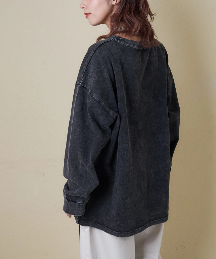 CUBE SUGAR(キューブシュガー) |【春新作8%分ポイントバック】ピグメント染 カットソー ビッグ プルオーバー