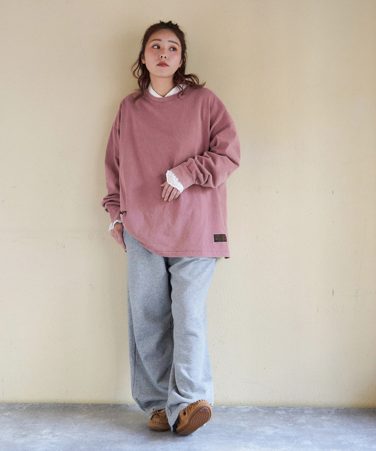 CUBE SUGAR(キューブシュガー) |【春新作8%分ポイントバック】ピグメント染 カットソー ビッグ プルオーバー