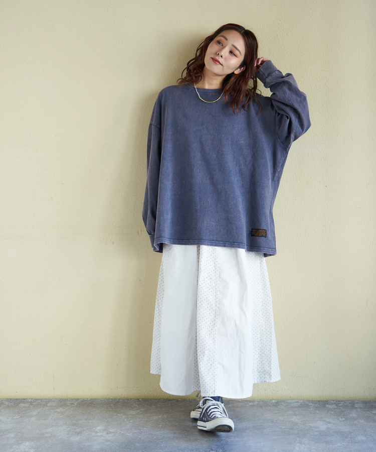 CUBE SUGAR(キューブシュガー) |【春新作8%分ポイントバック】ピグメント染 カットソー ビッグ プルオーバー