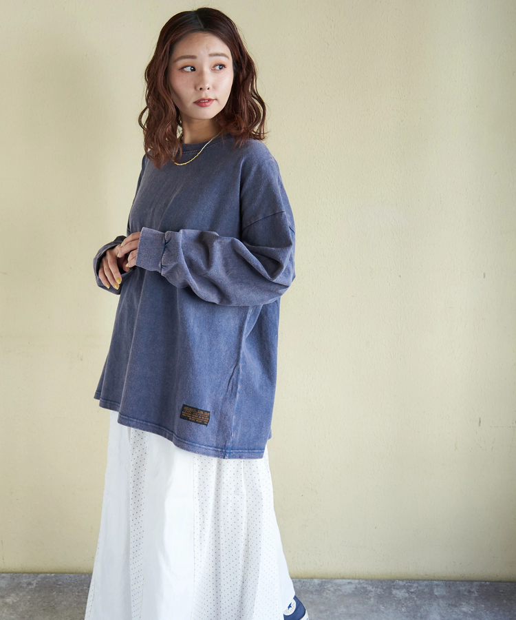 CUBE SUGAR(キューブシュガー) |【春新作8%分ポイントバック】ピグメント染 カットソー ビッグ プルオーバー