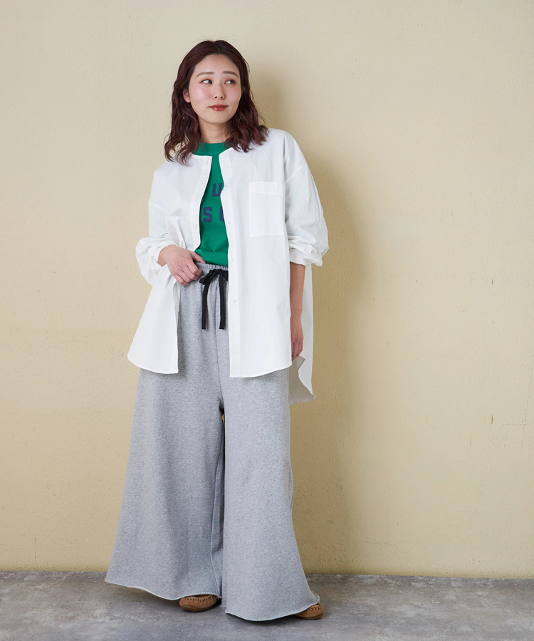 CUBE SUGAR(キューブシュガー) |【春新作】ノーカラー ビッグシャツ