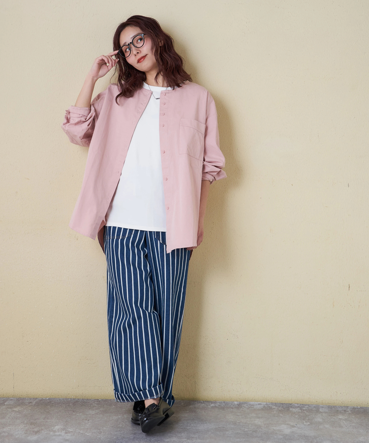 CUBE SUGAR(キューブシュガー) |【春新作】ノーカラー ビッグシャツ