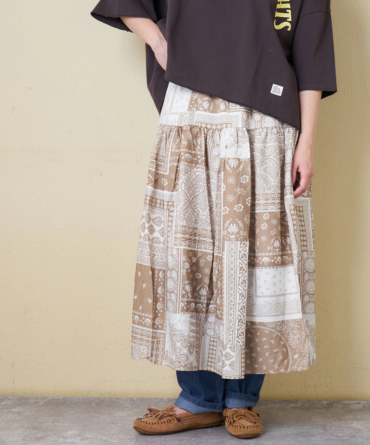 CUBE SUGAR(キューブシュガー) |【3/18まで!スプリングフェア 】【春新作】バンダナ柄 スカート