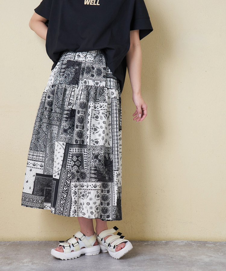 CUBE SUGAR(キューブシュガー) |【3/18まで!スプリングフェア 】【春新作】バンダナ柄 スカート