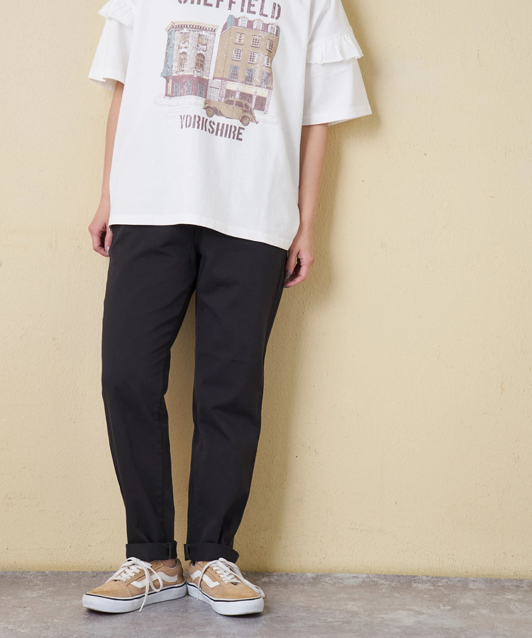 CUBE SUGAR(キューブシュガー) |【春新作】ソフト 綿ツイル らくしゅっと パンツ