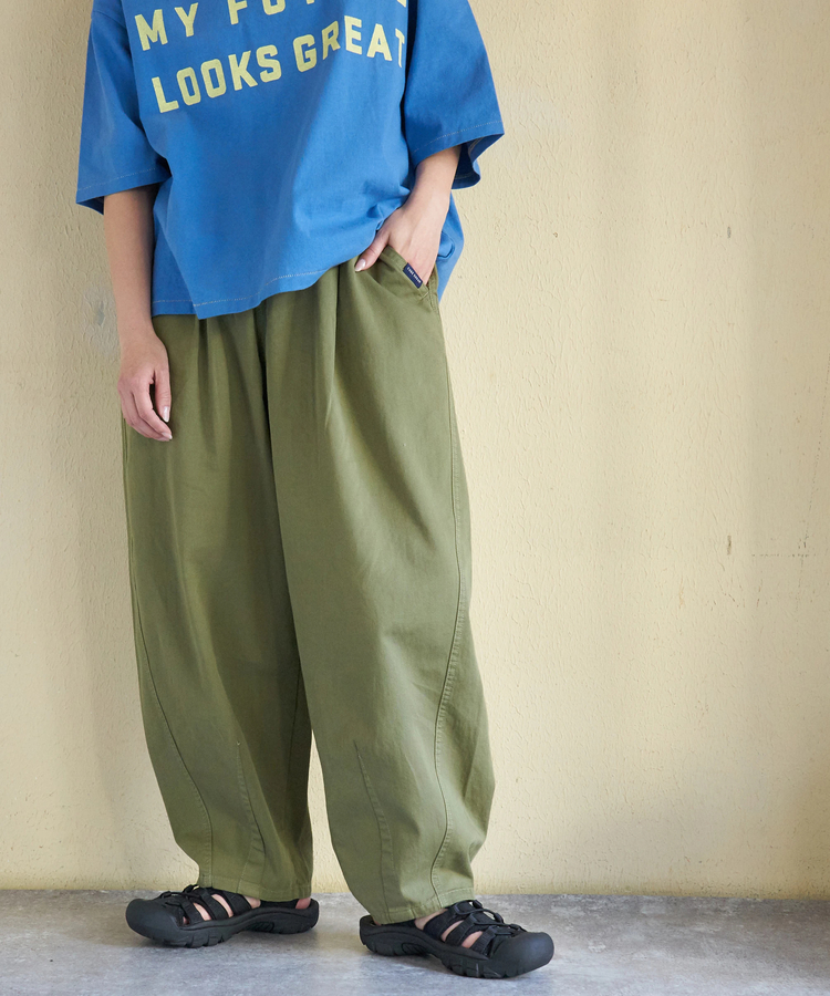 CUBE SUGAR(キューブシュガー) |【3/18まで!スプリングフェア 】【春新作】ソフト 綿ツイル らくゆるっと パンツ