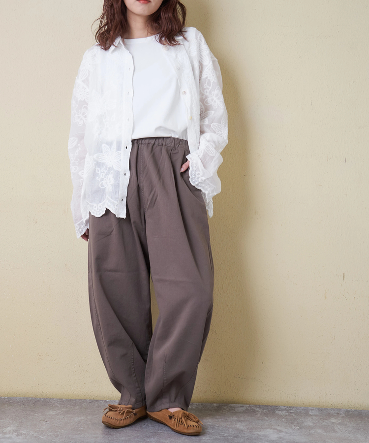 CUBE SUGAR(キューブシュガー) |【3/18まで!スプリングフェア 】【春新作】ソフト 綿ツイル らくゆるっと パンツ