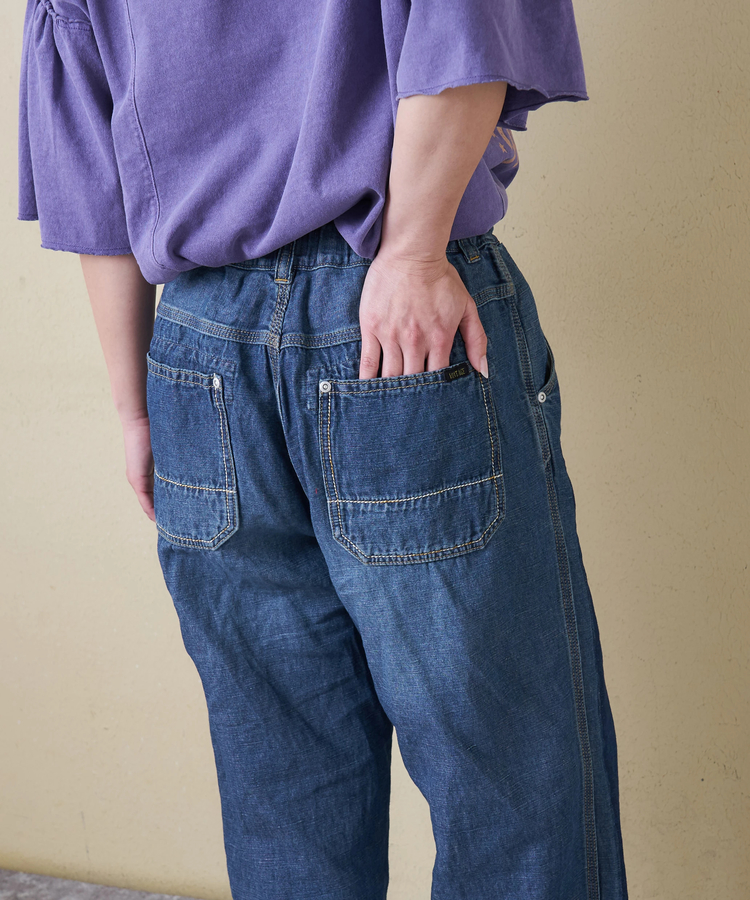 CUBE SUGAR(キューブシュガー) |【春新作】綿麻 スラブ デニム ワーク パンツ