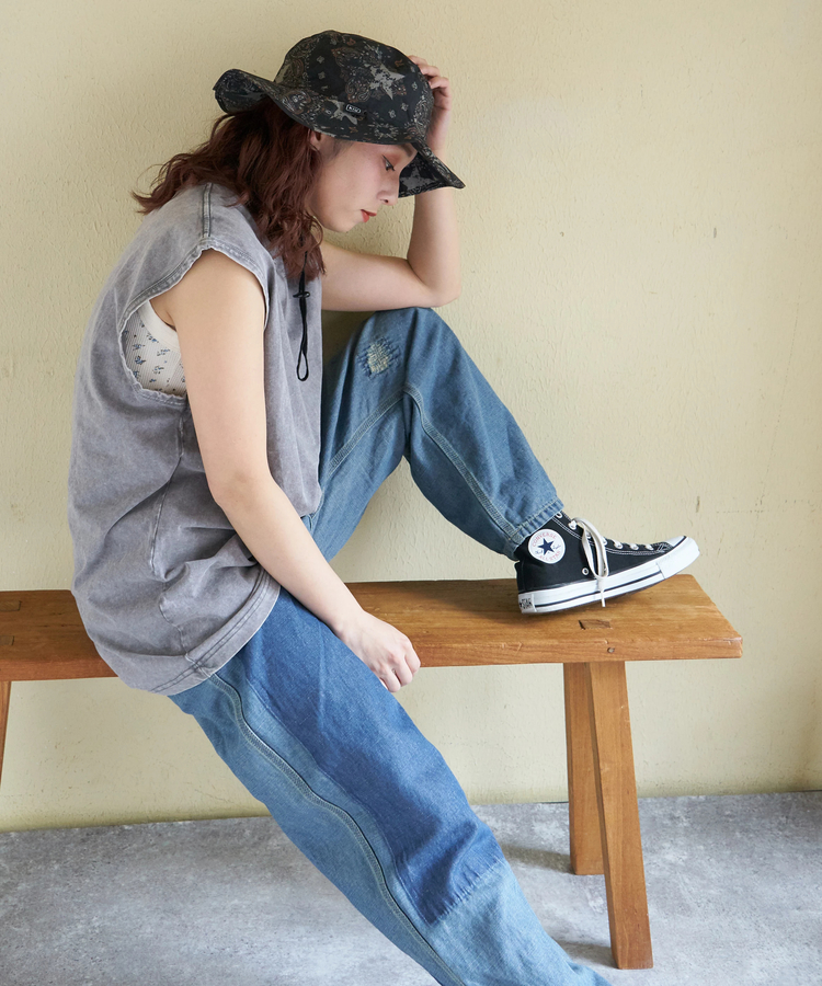 CUBE SUGAR(キューブシュガー) |【春新作】綿麻 スラブ デニム ワーク パンツ