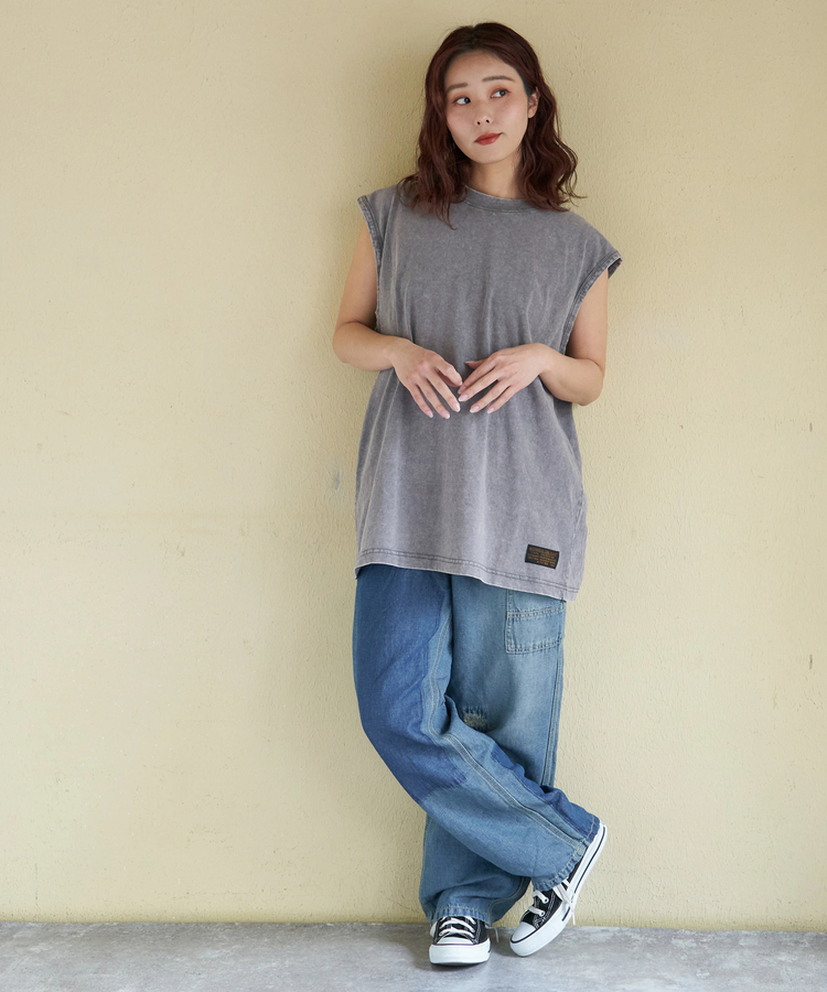 CUBE SUGAR(キューブシュガー) |【春新作】綿麻 スラブ デニム ワーク パンツ