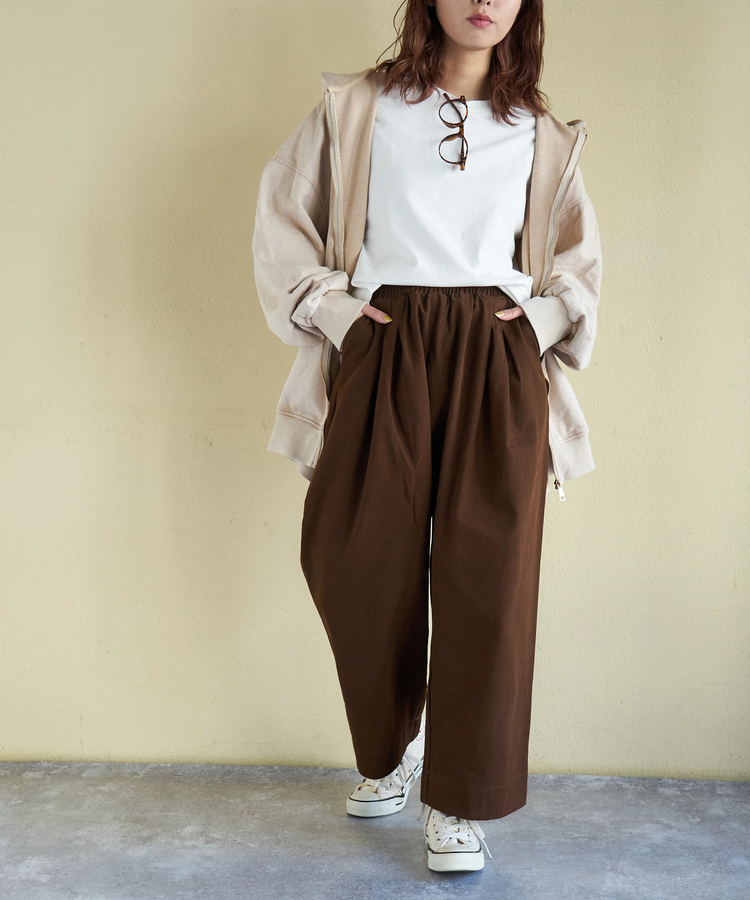 CUBE SUGAR(キューブシュガー) |【春新作ポイント2倍(2/10まで)】コットン ツイル イージーパンツ