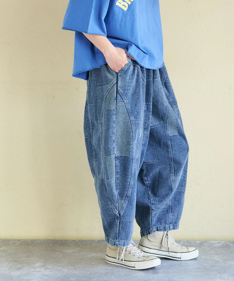 CUBE SUGAR(キューブシュガー) |【春新作】デニム 切替 イージーパンツ
