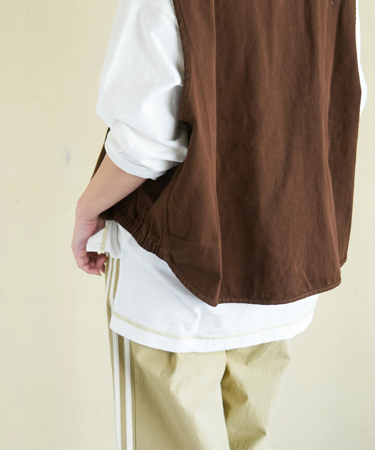 CUBE SUGAR(キューブシュガー) |【春新作】コットン ツイル Vネック ベスト