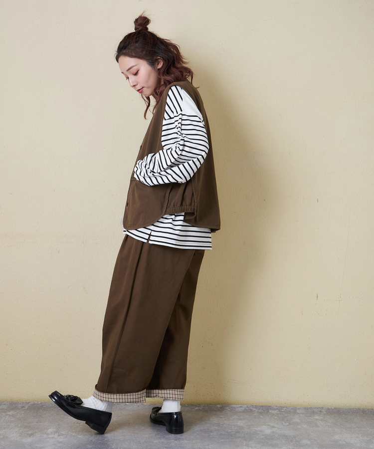 CUBE SUGAR(キューブシュガー) |【春新作】コットン ツイル Vネック ベスト