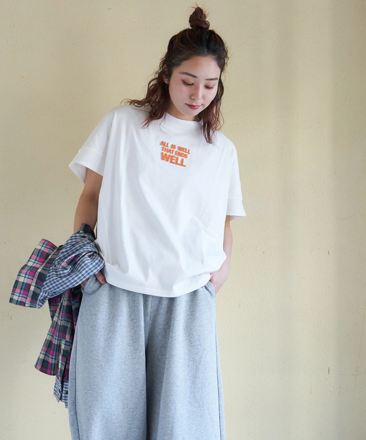 CUBE SUGAR(キューブシュガー) |【春新作】20/-OE天竺 汗染み防止加工 モックネック Tシャツ