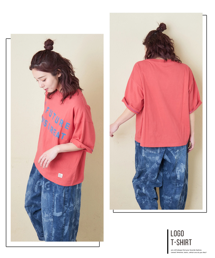 CUBE SUGAR(キューブシュガー) |【春新作】20/-OE天竺 ロゴプリント Tシャツ