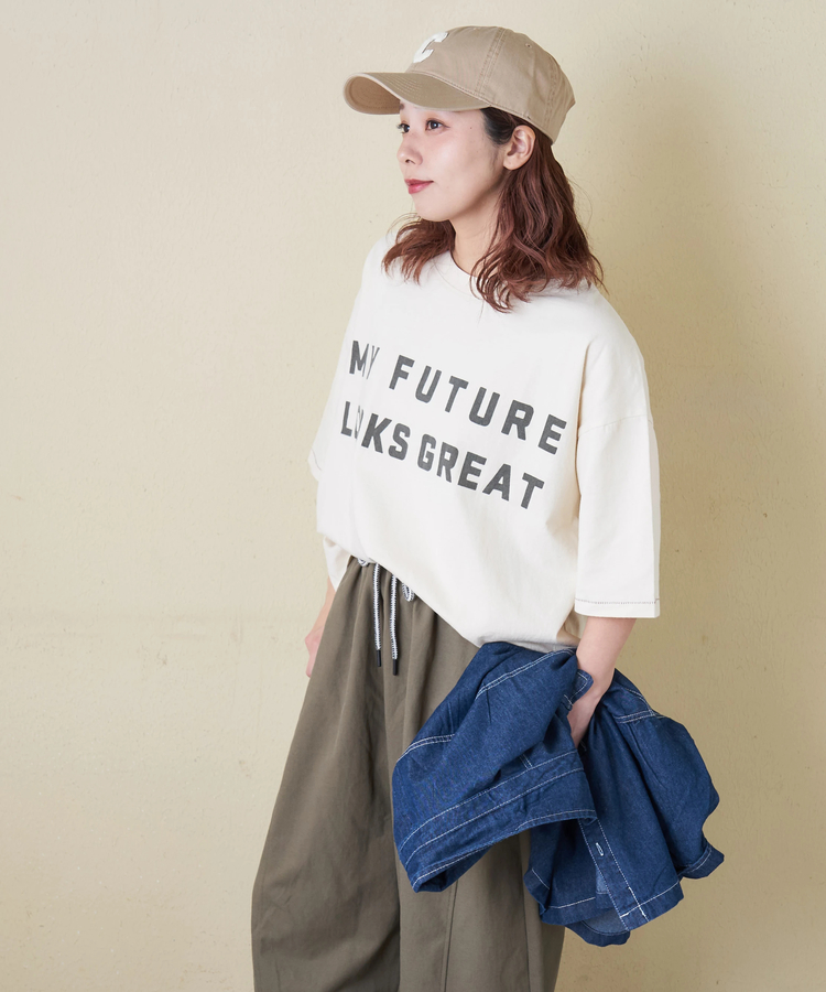 CUBE SUGAR(キューブシュガー) |【春新作】20/-OE天竺 ロゴプリント Tシャツ