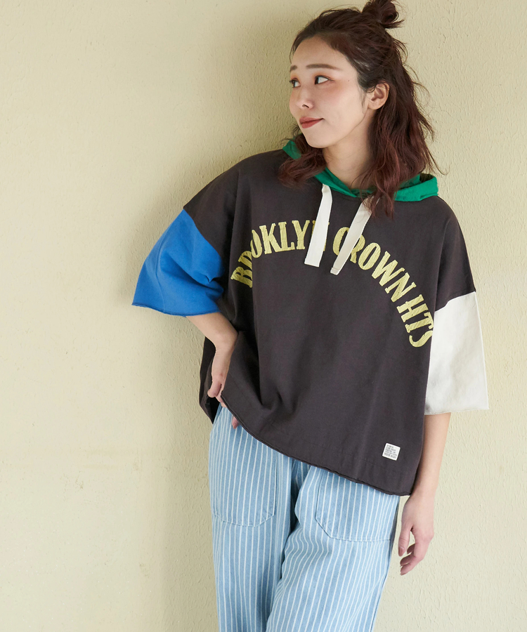 CUBE SUGAR(キューブシュガー) |【春新作】20/-OE天竺 ロゴプリント パーカー