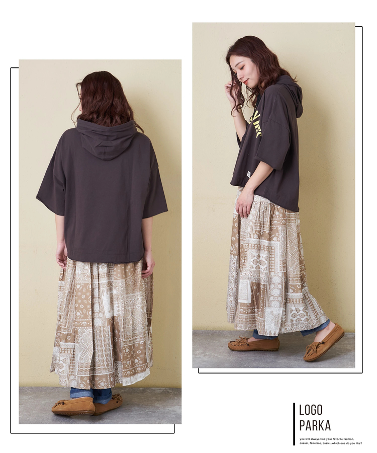 CUBE SUGAR(キューブシュガー) |【春新作】20/-OE天竺 ロゴプリント パーカー