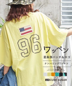 【春新作】20/-OE天竺 星条旗 ワッペン Tシャツ