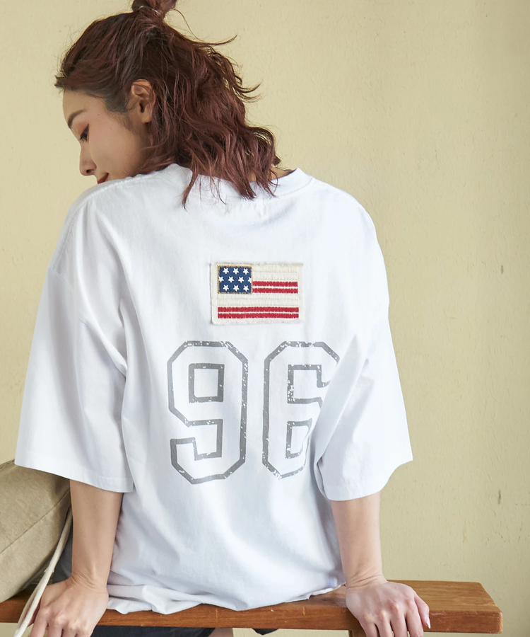 CUBE SUGAR(キューブシュガー) |【春新作】20/-OE天竺 星条旗 ワッペン Tシャツ