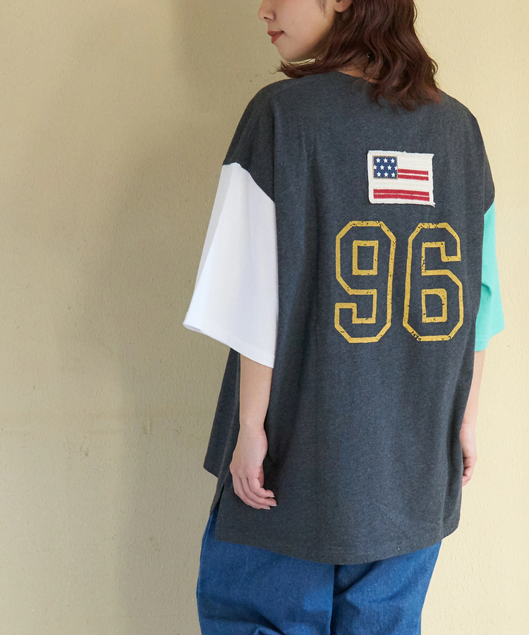 CUBE SUGAR(キューブシュガー) |【春新作】20/-OE天竺 星条旗 ワッペン Tシャツ