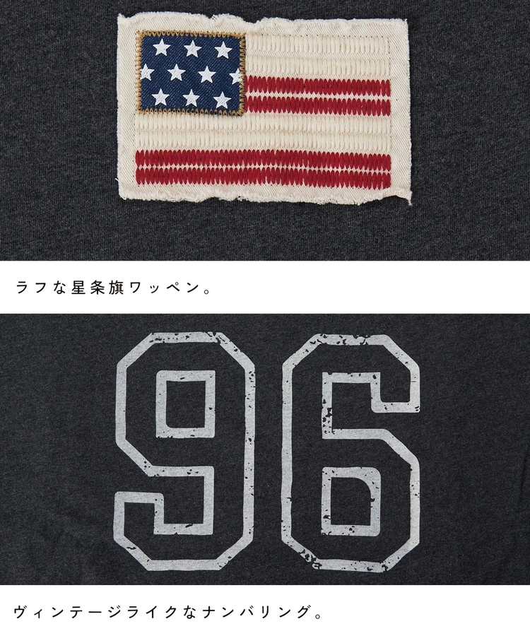 CUBE SUGAR(キューブシュガー) |【春新作】20/-OE天竺 星条旗 ワッペン Tシャツ