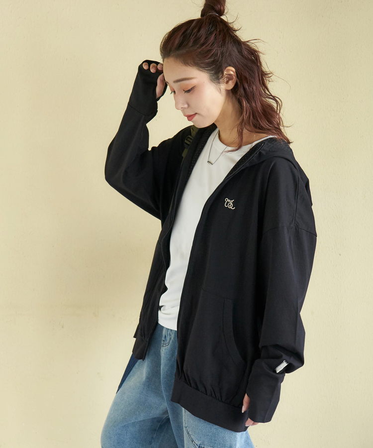 CUBE SUGAR(キューブシュガー) |【春新作】接触冷感 ・ UVカット 天竺 ドルマン ジップパーカー